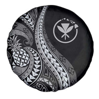 Hawaii Pineapple Gray Scale Tribal Pattern Spare Tire Cover - Polynesian Pride