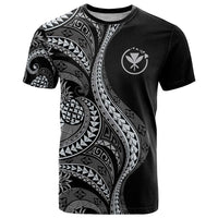 Hawaii Pineapple Gray Scale Tribal Pattern T Shirt - Polynesian Pride