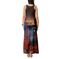 New Zealand Tui Bird Soldier ANZAC Tank Maxi Dress Lest We Forget LT03 - Polynesian Pride