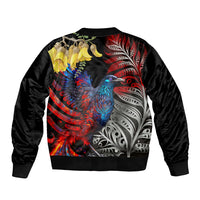 New Zealand Kohwhai Tui Bird Bomber Jacket Silver Fern Version LT03 - Polynesian Pride