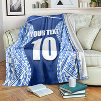 Custom Manu Samoa Rugby Blanket Polynesian Tattoo LT03 Blue - Polynesian Pride