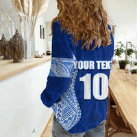 Custom Manu Samoa Rugby Women Casual Shirt Polynesian Tattoo LT03 - Polynesian Pride