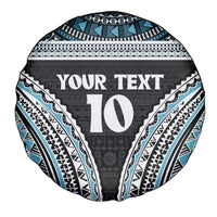 Custom Flying Fijians Rugby Spare Tire Cover Tapa Tribal Cloth Black Color