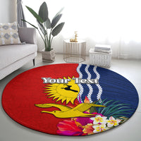 Personalised Kiribati Independence Day Round Carpet Kiribati Map With Flag Color LT03 - Polynesian Pride