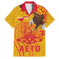 Personalized American Samoa Fautasi Race Family Matching Mermaid Dress and Hawaiian Shirt Aeto Pago Pago with Eagle Samoan Tribal Patterns LT03 Dad's Shirt - Short Sleeve Multicolor - Polynesian Pride