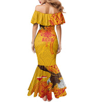 Personalized American Samoa Fautasi Race Family Matching Mermaid Dress and Hawaiian Shirt Aeto Pago Pago with Eagle Samoan Tribal Patterns LT03 - Polynesian Pride