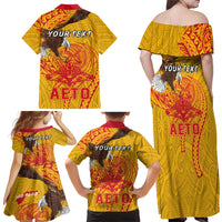 Personalized American Samoa Fautasi Race Family Matching Off Shoulder Maxi Dress and Hawaiian Shirt Aeto Pago Pago with Eagle Samoan Tribal Patterns LT03 - Polynesian Pride