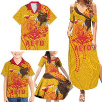 Personalized American Samoa Fautasi Race Family Matching Summer Maxi Dress and Hawaiian Shirt Aeto Pago Pago with Eagle Samoan Tribal Patterns LT03 - Polynesian Pride