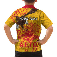 Personalized American Samoa Fautasi Race Kid Hawaiian Shirt Aeto Pago Pago with Eagle Samoan Tribal Patterns LT03 - Polynesian Pride