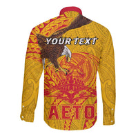 Personalized American Samoa Fautasi Race Long Sleeve Button Shirt Aeto Pago Pago with Eagle Samoan Tribal Patterns LT03 - Polynesian Pride