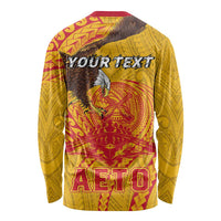 Personalized American Samoa Fautasi Race Long Sleeve Shirt Aeto Pago Pago with Eagle Samoan Tribal Patterns LT03 - Polynesian Pride