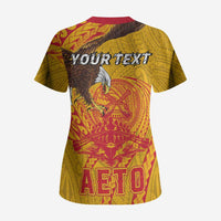 Personalized American Samoa Fautasi Race Scrub Top Aeto Pago Pago with Eagle Samoan Tribal Patterns LT03 - Polynesian Pride