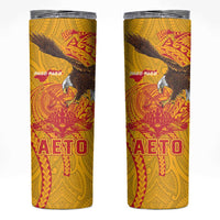 American Samoa Fautasi Race Skinny Tumbler Aeto Pago Pago with Eagle Samoan Tribal Patterns LT03 Multicolor - Polynesian Pride