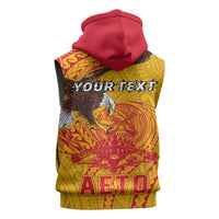 Personalized American Samoa Fautasi Race Sleeveless Zip Hoodie Aeto Pago Pago with Eagle Samoan Tribal Patterns LT03 - Polynesian Pride