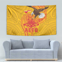 American Samoa Fautasi Race Tapestry Aeto Pago Pago with Eagle Samoan Tribal Patterns LT03 - Polynesian Pride