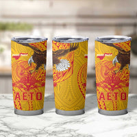 American Samoa Fautasi Race Tumbler Cup Aeto Pago Pago with Eagle Samoan Tribal Patterns LT03 - Polynesian Pride