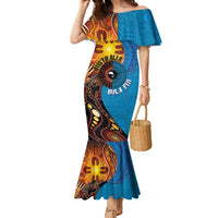 Fiji and Australia Together Family Matching Mermaid Dress and Hawaiian Shirt Tapa Tribal Tattoo mix Aboriginal Pattern