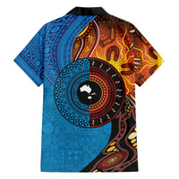 Fiji and Australia Together Family Matching Off The Shoulder Long Sleeve Dress and Hawaiian Shirt Tapa Tribal Tattoo mix Aboriginal Pattern LT03 - Polynesian Pride