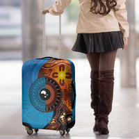Fiji and Australia Together Luggage Cover Tapa Tribal Tattoo mix Aboriginal Pattern