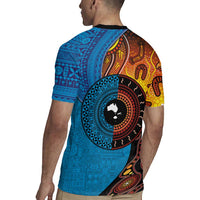 Fiji and Australia Together Rugby Jersey Tapa Tribal Tattoo mix Aboriginal Pattern