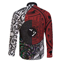 Tonga and New Zealand Together Family Matching Puletasi and Hawaiian Shirt Tongan Kupesi Ngatu Tattoo and Maori Paua Shell Pattern