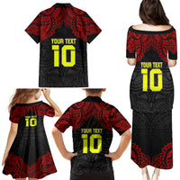 Custom Vitis Central Dabaris Rugby Family Matching Puletasi Dress and Hawaiian Shirt Papua New Guinea Polynesian Tattoo LT03 - Polynesian Pride