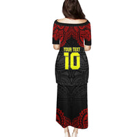 Custom Vitis Central Dabaris Rugby Family Matching Puletasi Dress and Hawaiian Shirt Papua New Guinea Polynesian Tattoo LT03 - Polynesian Pride