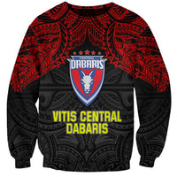 Custom Vitis Central Dabaris Rugby Sweatshirt Papua New Guinea Polynesian Tattoo LT03 Unisex Red - Polynesian Pride