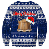 Tokelau Christmas Sweatshirt Santa Claus Tokelau Flag and Coat of Arms with Polynesian Pattern LT03 - Polynesian Pride