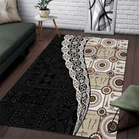 Tukenny Pattern Fijian War Clubs Mix Tapa Tribal Area Rug LT03 Beige - Polynesian Pride