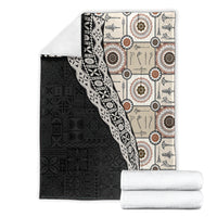 Tukenny Pattern Fijian War Clubs Mix Tapa Tribal Blanket LT03 - Polynesian Pride
