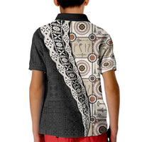 Tukenny Pattern Fijian War Clubs Mix Tapa Tribal Kid Polo Shirt LT03 - Polynesian Pride