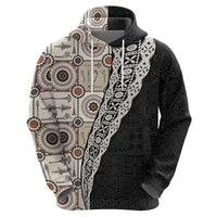 Tukenny Pattern Fijian War Clubs Mix Tapa Tribal Zip Hoodie LT03 - Polynesian Pride