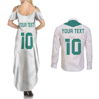 Custom New Zealand Football Couples Matching Summer Maxi Dress and Long Sleeve Button Shirt Go All Silver Ferns - Towards World Cup 2026