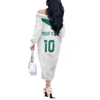 Custom New Zealand Football Off The Shoulder Long Sleeve Dress Go All Silver Ferns - Towards World Cup 2026