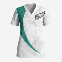 Custom New Zealand Football Scrub Top Go All Silver Ferns - Towards World Cup 2026 - Polynesian Pride