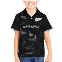 Custom New Zealand Rugby Family Matching Mermaid Dress and Hawaiian Shirt All Silver Ferns Blacks