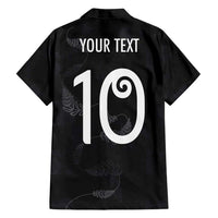 Custom New Zealand Rugby Family Matching Off Shoulder Short Dress and Hawaiian Shirt All Silver Ferns Blacks