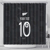 Custom New Zealand Rugby Shower Curtain All Silver Ferns Blacks