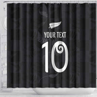 Custom New Zealand Rugby Shower Curtain All Silver Ferns Blacks