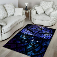 New Zealand Matariki Area Rug Maori Pattern and Matariki Sky Night LT03 - Polynesian Pride