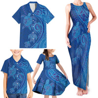 Hawaiian Turtles and Polynesian Art Tattoo Family Matching Tank Maxi Dress and Hawaiian Shirt Ocean Abyss