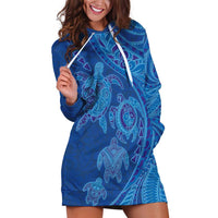 Hawaiian Turtles and Polynesian Art Tattoo Hoodie Dress Ocean Abyss