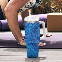 Hawaiian Turtles and Polynesian Art Tattoo Tumbler With Handle Ocean Abyss