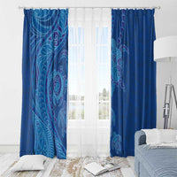 Hawaiian Turtles and Polynesian Art Tattoo Window Curtain Ocean Abyss