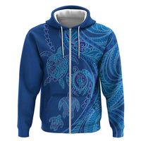 Hawaiian Turtles and Polynesian Art Tattoo Zip Hoodie Ocean Abyss