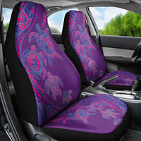 Hawaiian Turtles and Polynesian Art Tattoo Car Seat Cover Dusky Violet