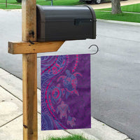 Hawaiian Turtles and Polynesian Art Tattoo Garden Flag Dusky Violet