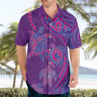 Hawaiian Turtles and Polynesian Art Tattoo Hawaiian Shirt Dusky Violet