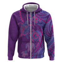 Hawaiian Turtles and Polynesian Art Tattoo Hoodie Dusky Violet